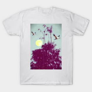 Moon and Bamboo by MontagealaBira T-Shirt